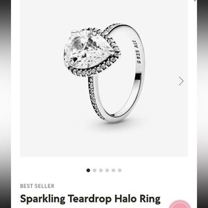 Pandora Sparkling Teardrop Halo Ring